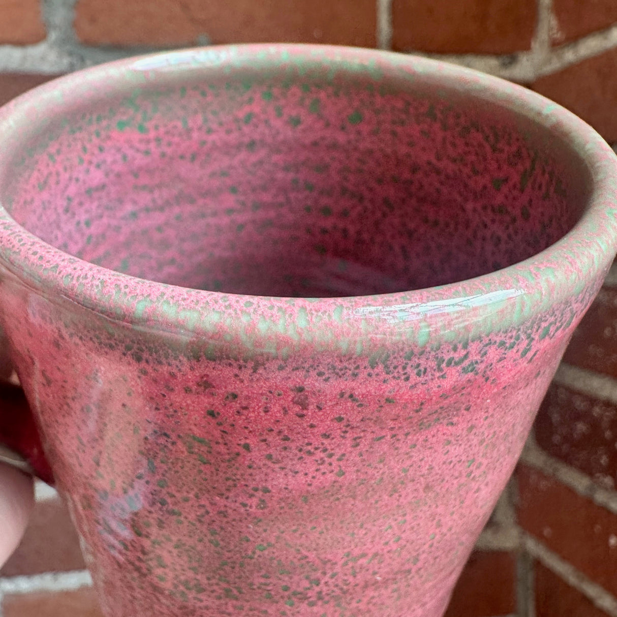 Red and Lime Speckled Mug | Pottery by Mike