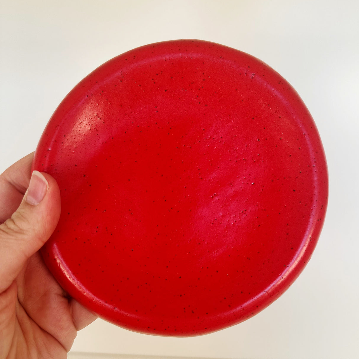 Speckled Red Concave Dish | Madeleine Schmidt