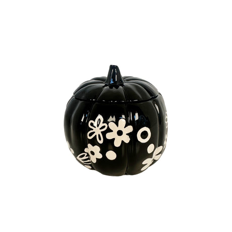 Crazy Daisy Pumpkin Jars in Black