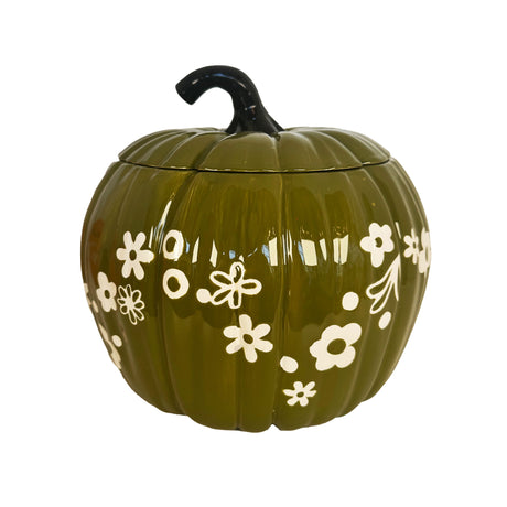 Crazy Daisy Pumpkin Jars in Martini Green