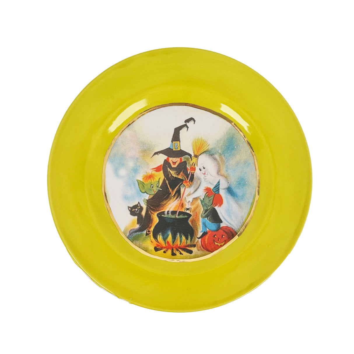 Party Time Spooky Plate with 22k Gold Accents