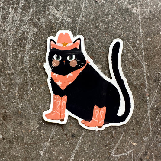 Cowgirl Cat Sticker | Rachele Cromer