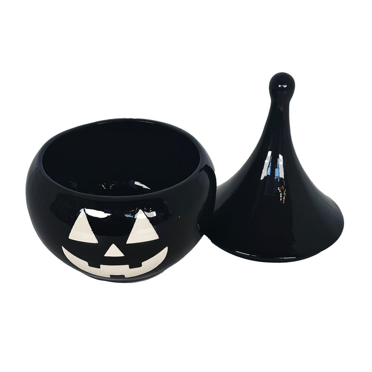 Jack-O'-Lantern Teardrop Jar in Black