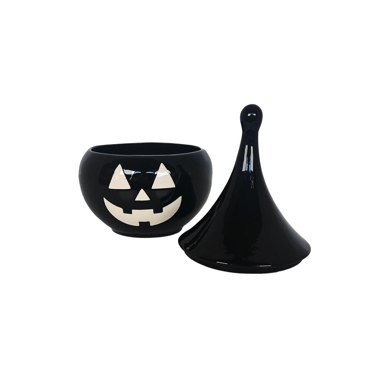 Jack-O'-Lantern Teardrop Jar in Black