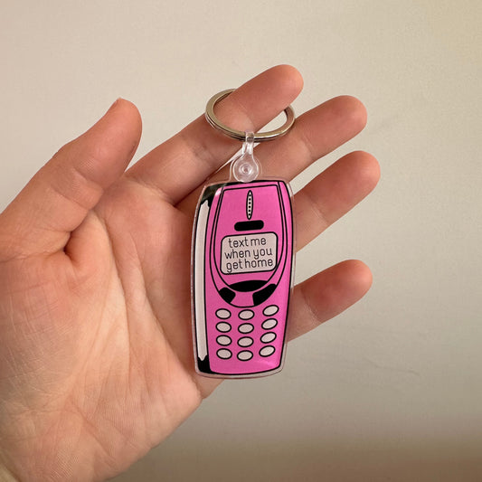 Text Me When You Get Home Keychain | Jennifer Schmidt