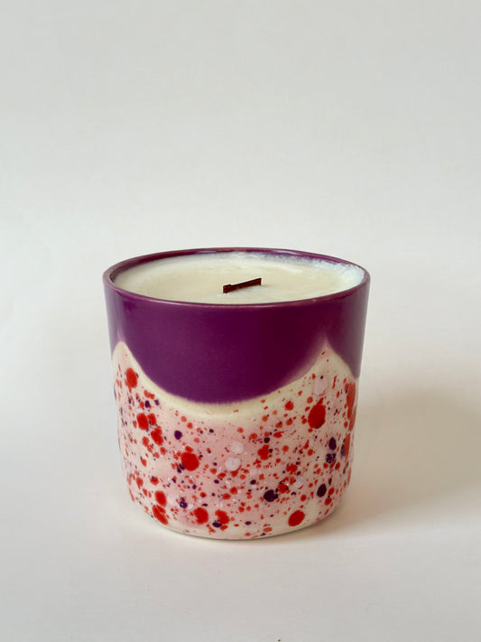 Hand Painted Tumbler Pink Peppermint Candle  | Made from Muck