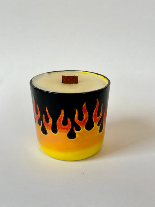 Hand Painted Tumbler with Dragon's Blood Candle | Made from Muck