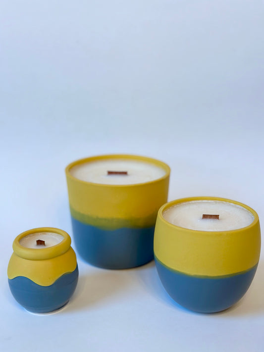 Hand Painted Tumbler Midnight Amber Candle  | Made from Muck