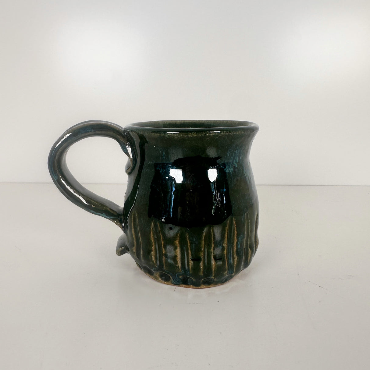 Mossy Green Carved Mug | Bunnyfoot Pottery