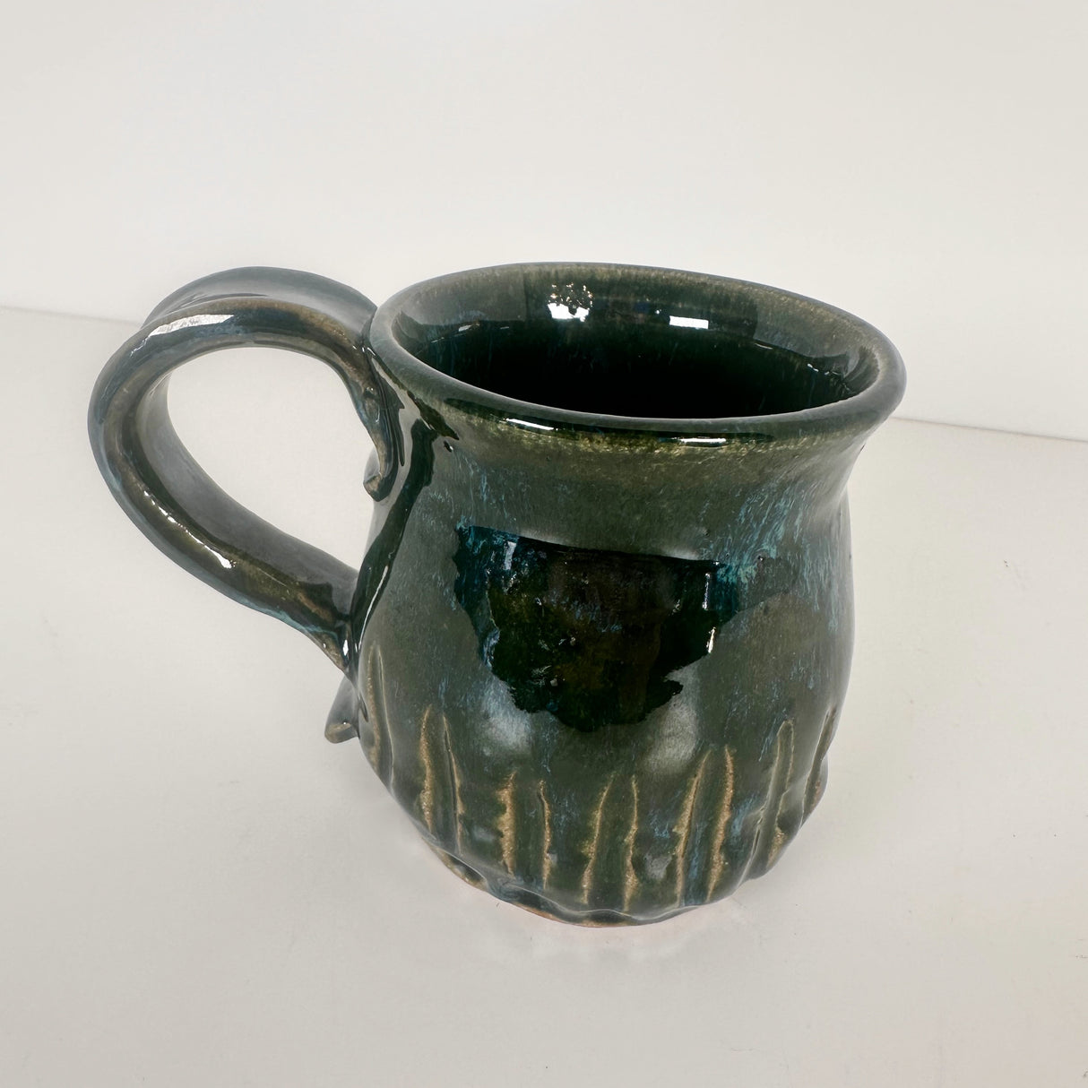 Mossy Green Carved Mug | Bunnyfoot Pottery