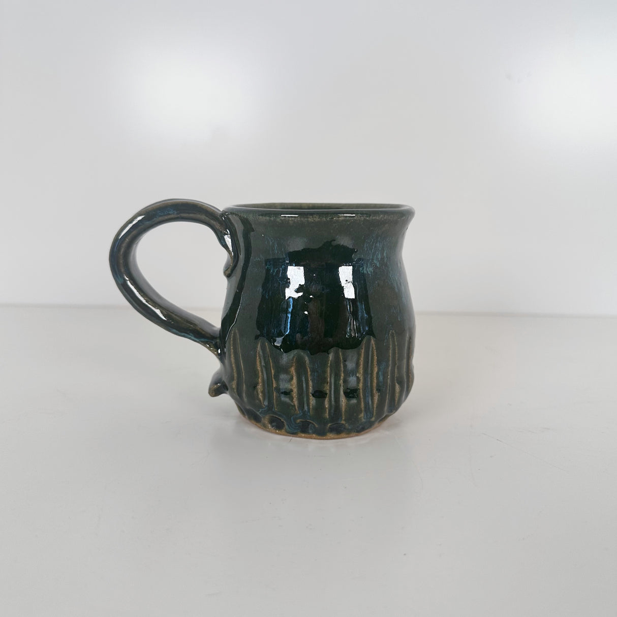 Mossy Green Carved Mug | Bunnyfoot Pottery