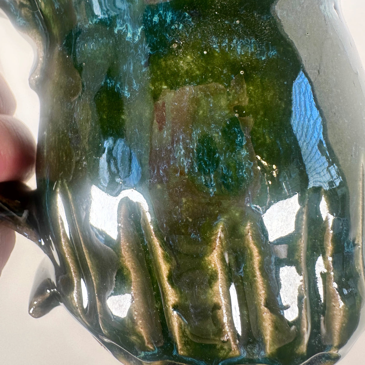 Mossy Green Carved Mug | Bunnyfoot Pottery