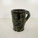 Tall Carved Swirl Protest Flower Mug | Bunnyfoot Pottery