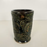 Tall Carved Swirl Protest Flower Mug | Bunnyfoot Pottery