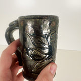 Tall Carved Swirl Protest Flower Mug | Bunnyfoot Pottery