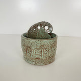 Speckled Jade Herb Striper | Bunnyfoot Pottery