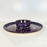 Large Purple Speckled Chip N' Dip | Pottery by Mike