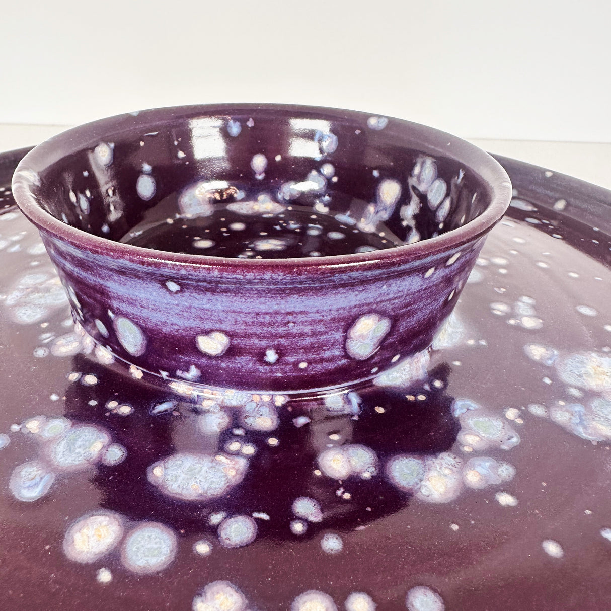 Large Purple Speckled Chip N' Dip | Pottery by Mike