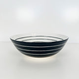 Large Black and White Inverse Striped Bowl | Pottery by Mike