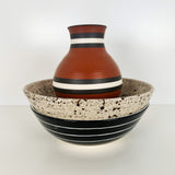 Earthy Terra Cotta Striped Vase | Pottery by Mike