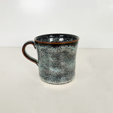 Speckled Light Blue and Navy Mug with Brown Rim | Pottery by Mike