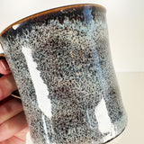 Speckled Light Blue and Navy Mug with Brown Rim | Pottery by Mike