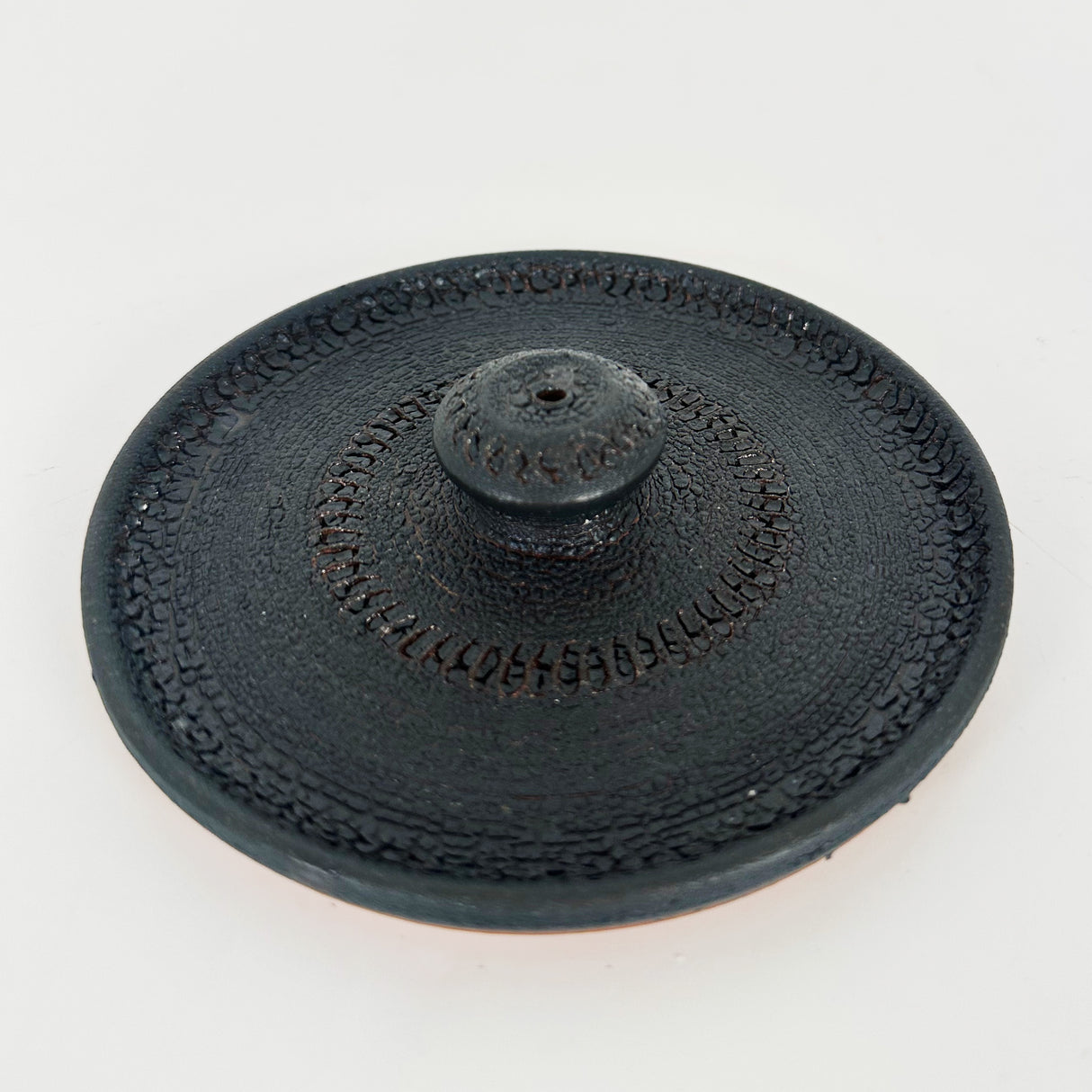 All Over Black Crackle Incense Holder | Pottery by Mike