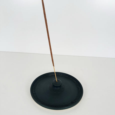 Large Crackle Rim Incense Holder | Pottery by Mike