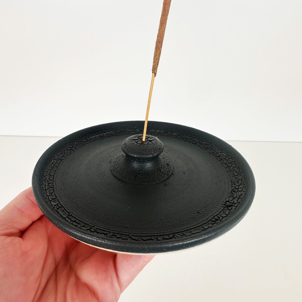 Large Crackle Rim Incense Holder | Pottery by Mike