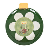Ornament Plate Featuring Vintage Artwork and 22k Gold Accents- Green Christmas Candles