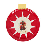 Ornament Plate Featuring Vintage Artwork and 22k Gold Accents- Red Santa Claus Tram Car