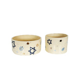 Hanukkah Confetti Round Vases Featuring 22k Gold- Available with Optional Handpoured Pure Beeswax Candle