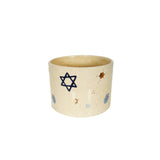 Hanukkah Confetti Round Vases Featuring 22k Gold- Available with Optional Handpoured Pure Beeswax Candle