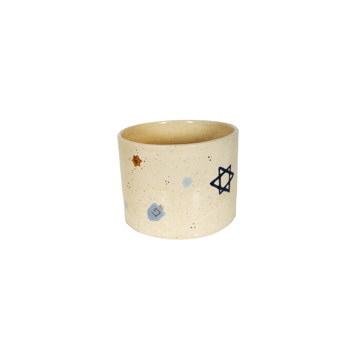 Hanukkah Confetti Round Vases Featuring 22k Gold- Available with Optional Handpoured Pure Beeswax Candle