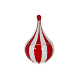 Big Top Stripes Teardrop Jars in Ruby Red