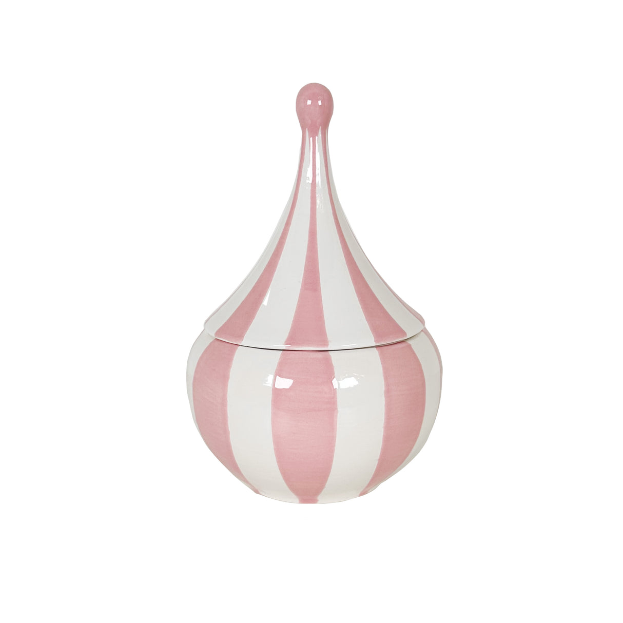 Big Top Stripes Teardrop Jars in Pink Cadillac