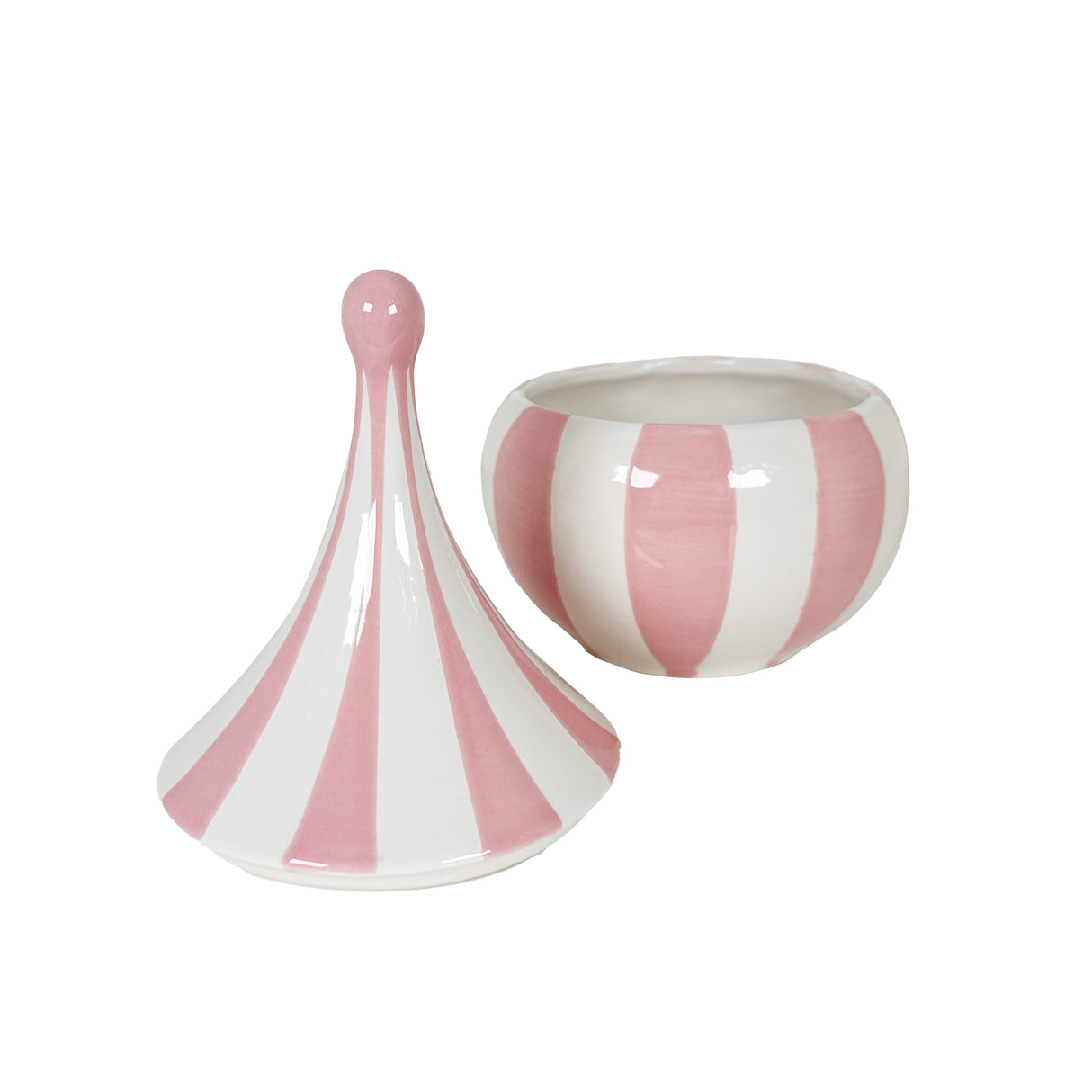 Big Top Stripes Teardrop Jars in Pink Cadillac