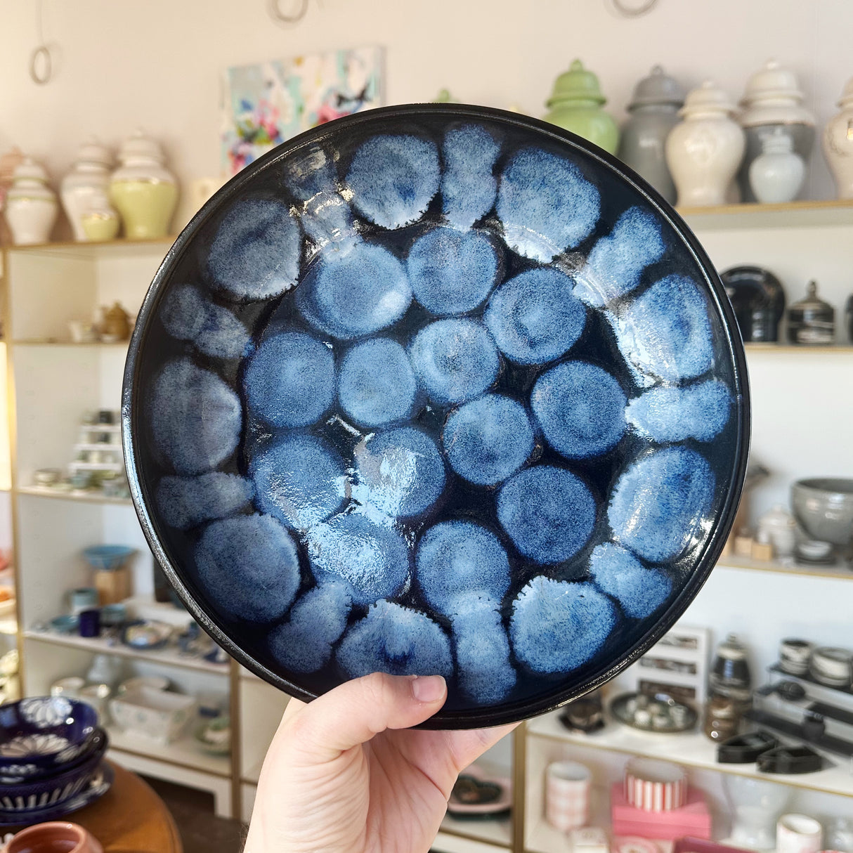 Icy Pond Deep Blue Shallow Bowl | Once & Future Things