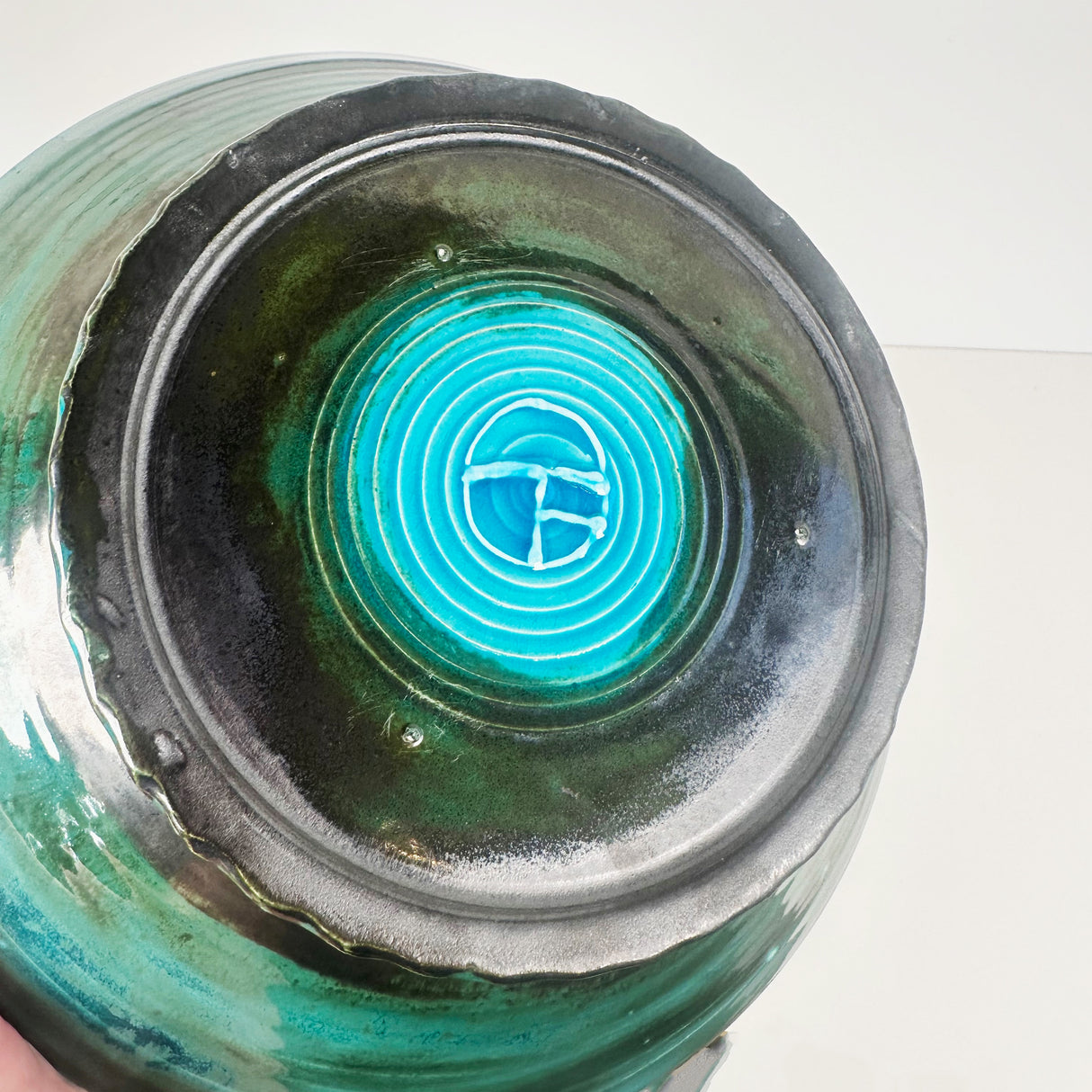 Swirling Teal & Lilly Pad Green Bowl | Once & Future Things