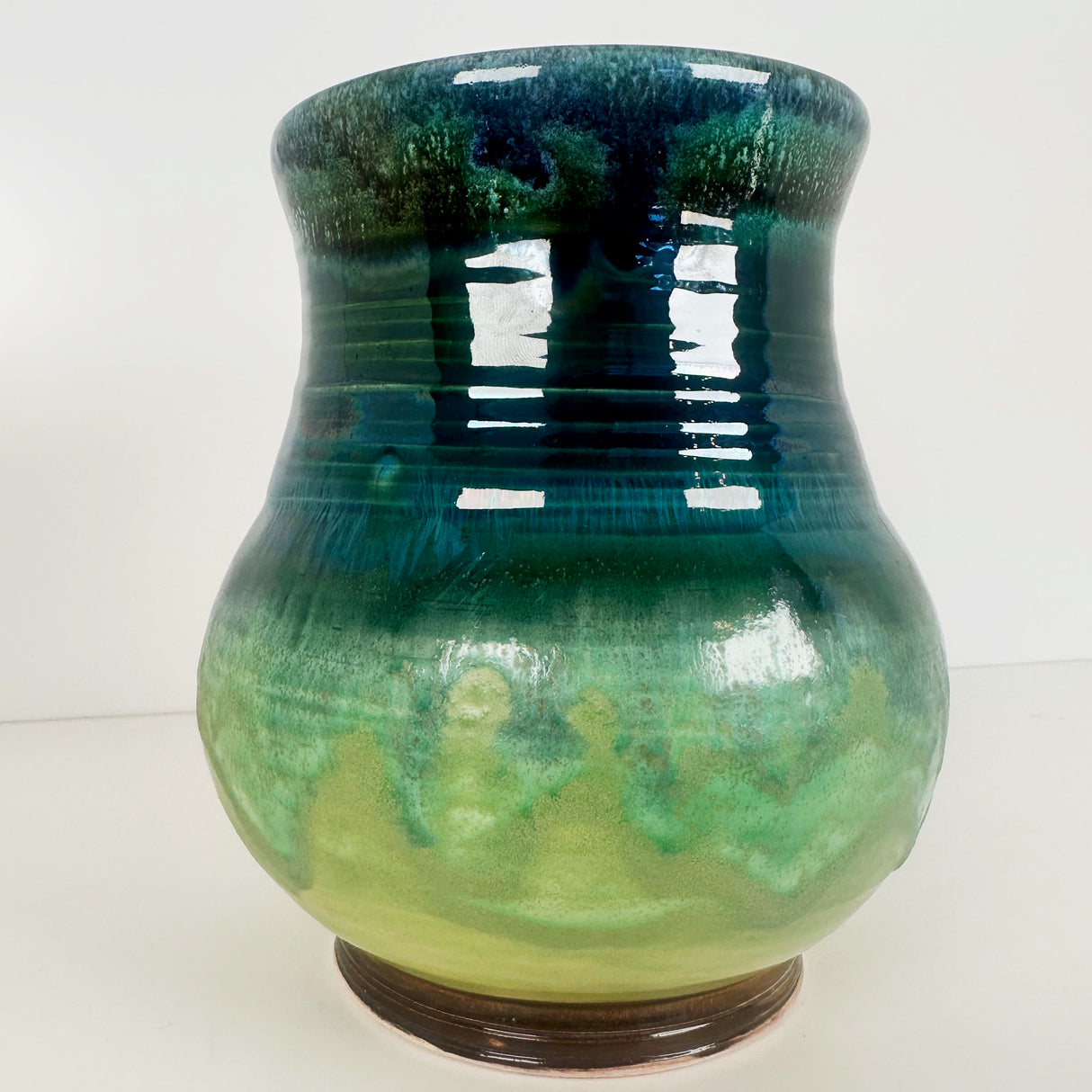 Ombre Teal & Lilly Pad Green Vase | Once & Future Things