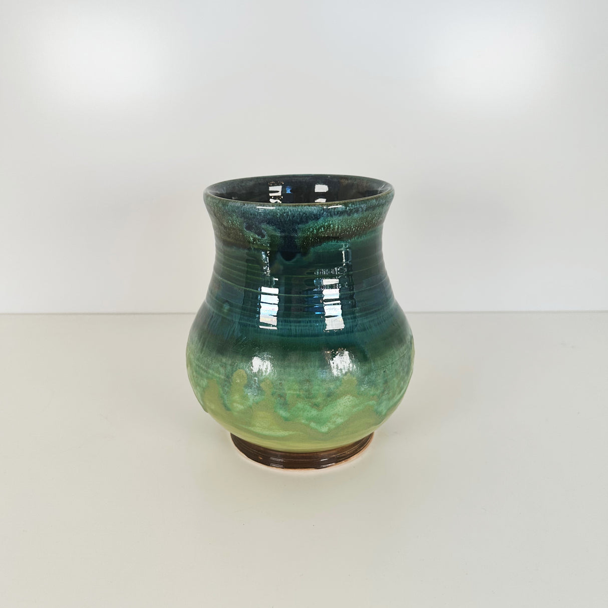 Ombre Teal & Lilly Pad Green Vase | Once & Future Things