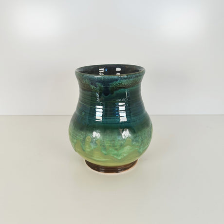 Ombre Teal & Lilly Pad Green Vase | Once & Future Things