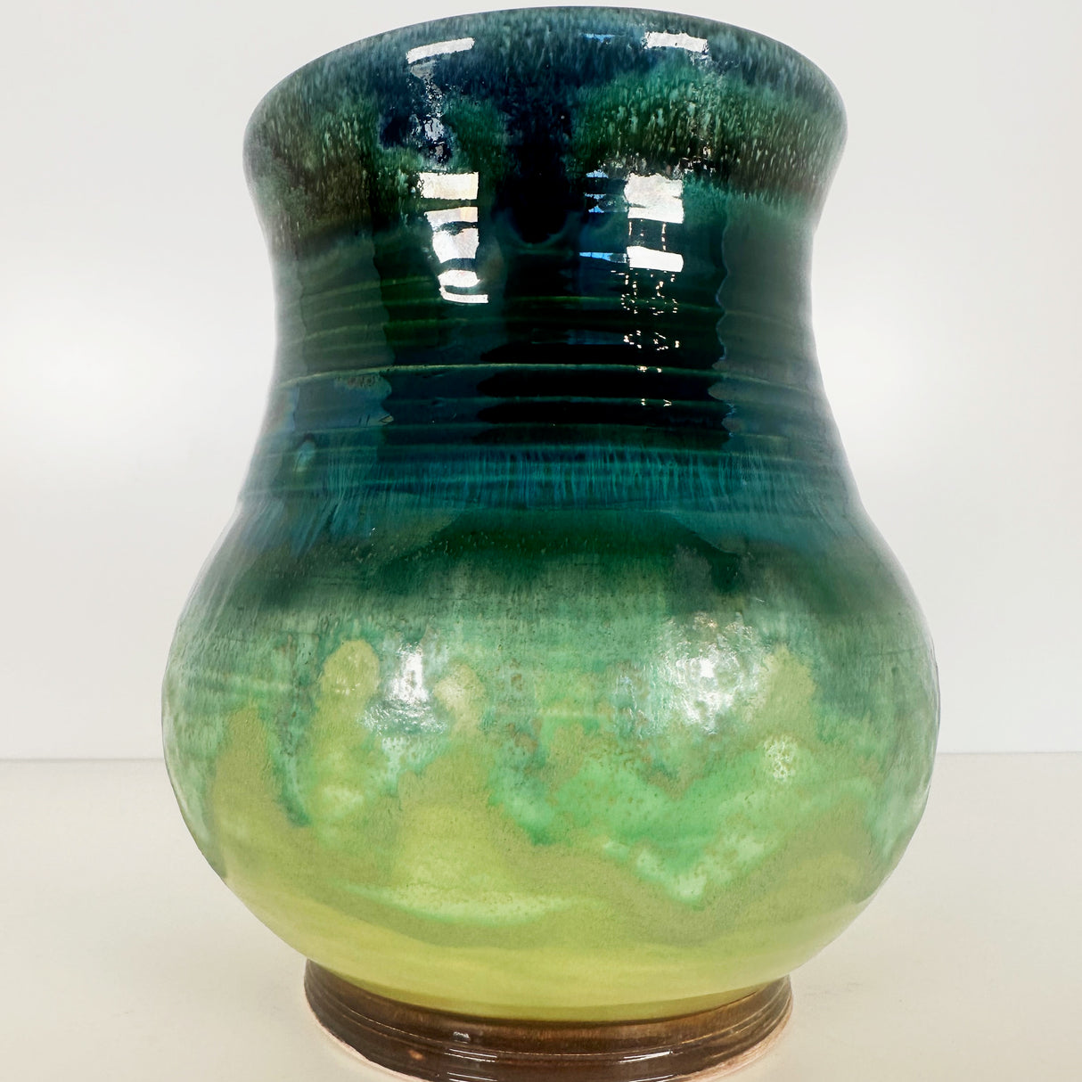 Ombre Teal & Lilly Pad Green Vase | Once & Future Things