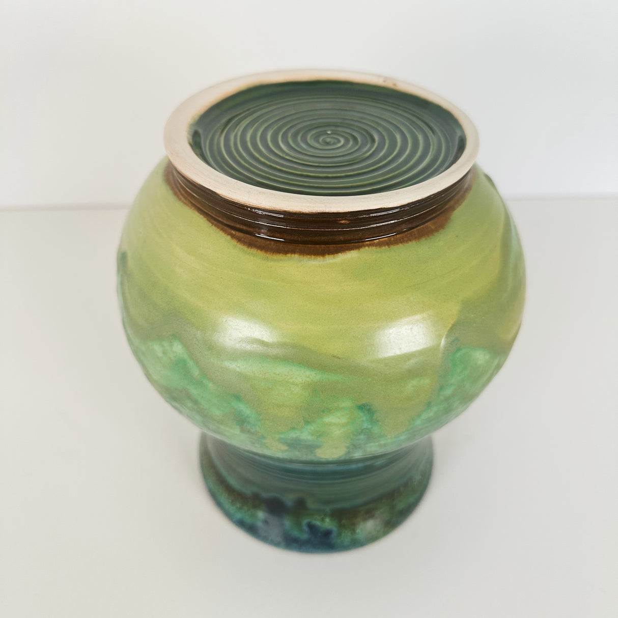 Ombre Teal & Lilly Pad Green Vase | Once & Future Things