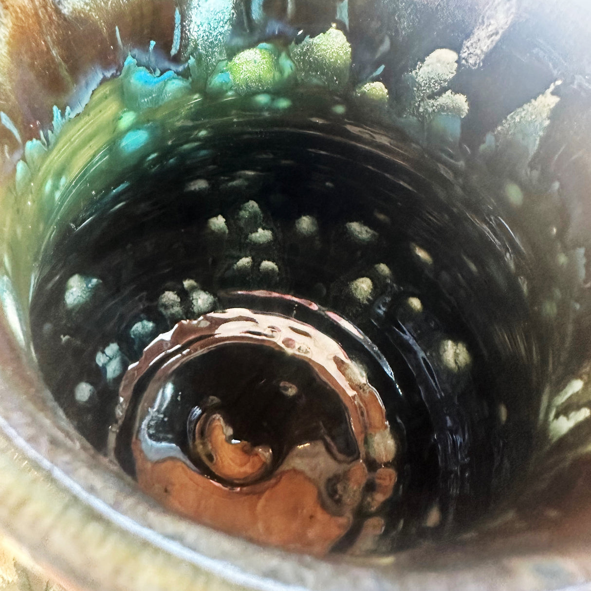 Ombre Teal & Lilly Pad Green Vase | Once & Future Things