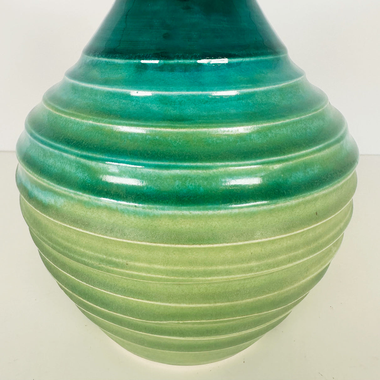 Teal & Lily Pad Green Skinny Necked Vase | Once & Future Things