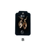 Black & White Marbled Ceramic Earrings Featuring Gold Accents- Multiple Shapes & Styles Available