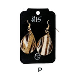 Black & White Marbled Ceramic Earrings Featuring Gold Accents- Multiple Shapes & Styles Available