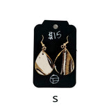 Black & White Marbled Ceramic Earrings Featuring Gold Accents- Multiple Shapes & Styles Available