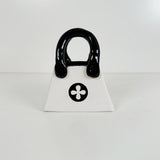 Black & White Purse Vase with Flower Motif  | Jessica Walker